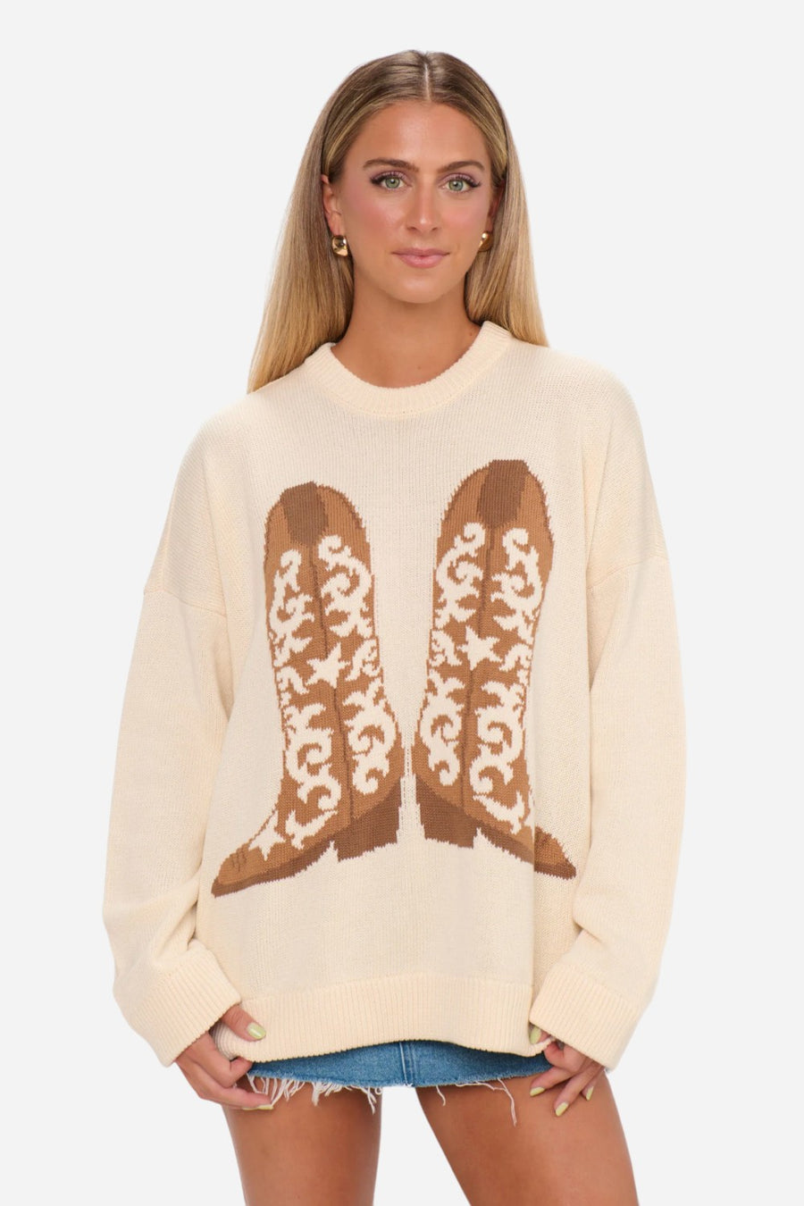 Show Me Your Mumu Stay Awhile Sweater in Cowboy Boot Knit