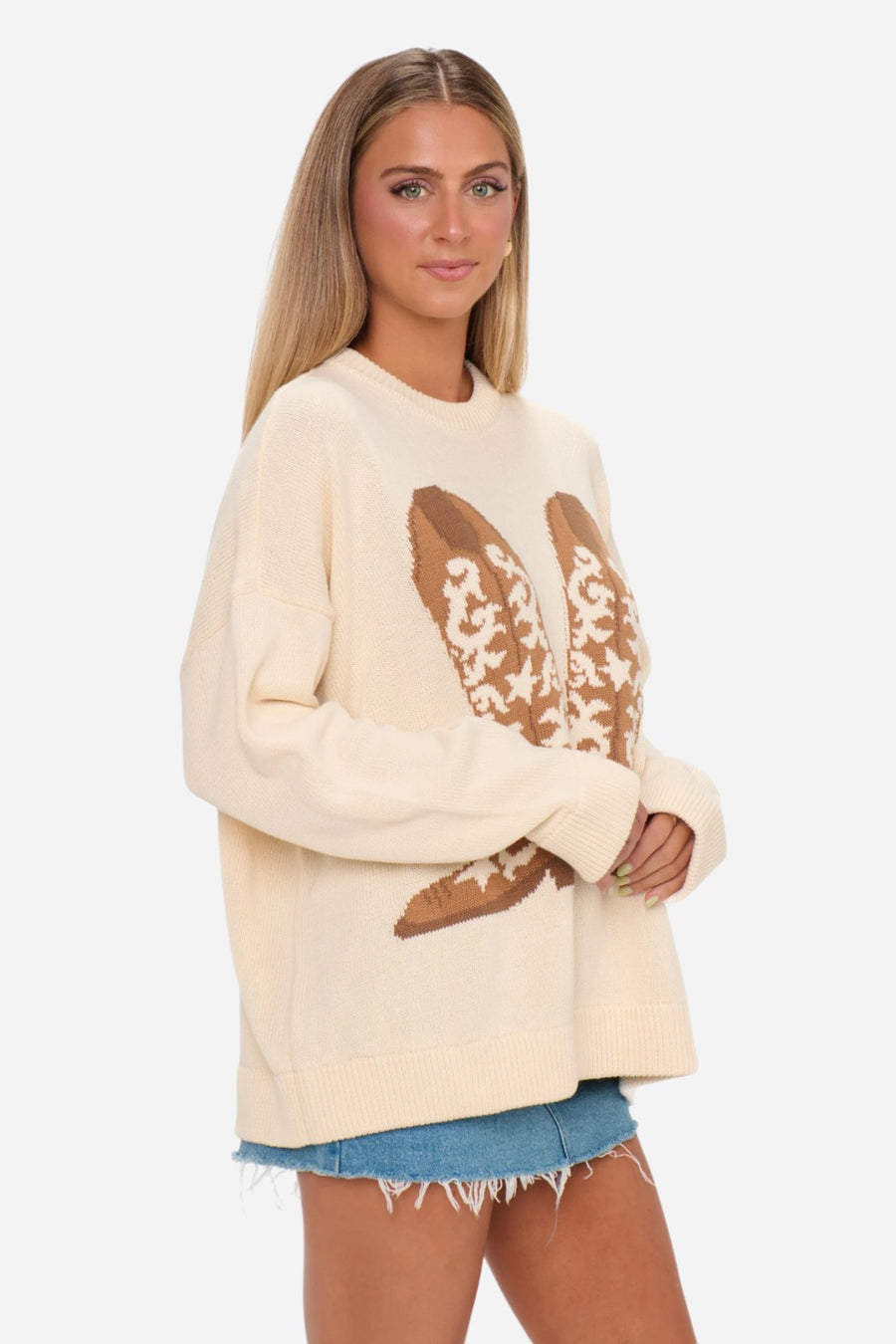 Show Me Your Mumu Stay Awhile Sweater in Cowboy Boot Knit