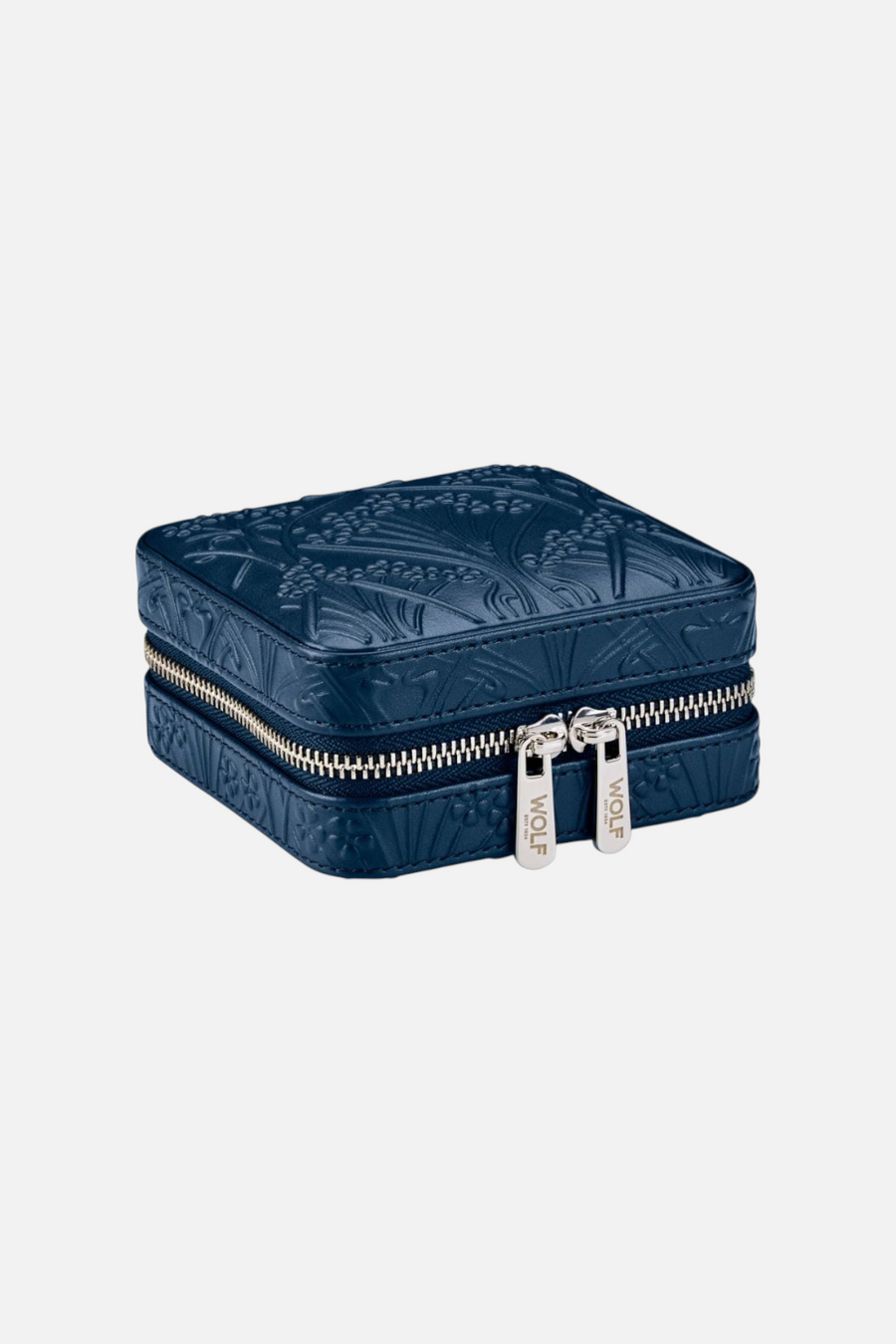 WOLF X LIBERTY All Over Ianthe Small Travel Jewelry Zip Case in Navy