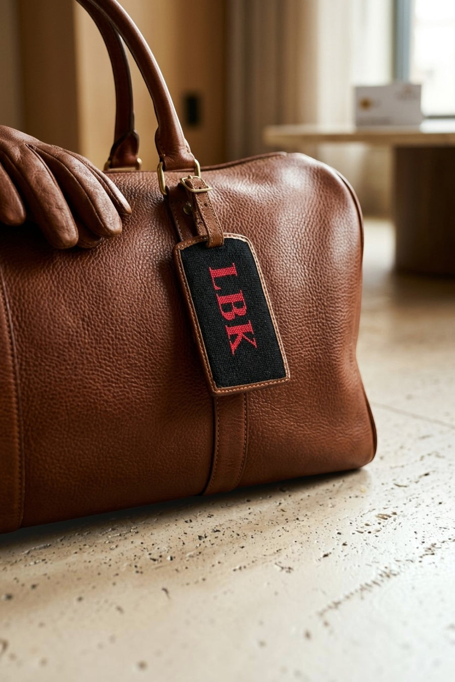 Smathers &  Branson LBK Red on Black Luggage Tag