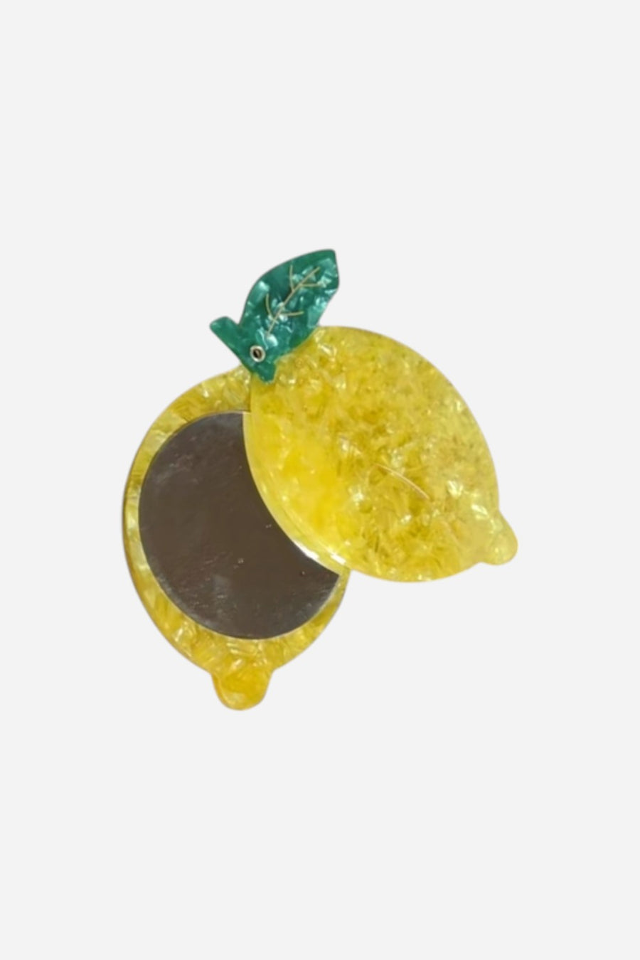 Solar Eclipse Hand-painted Lemon Compact Mirror