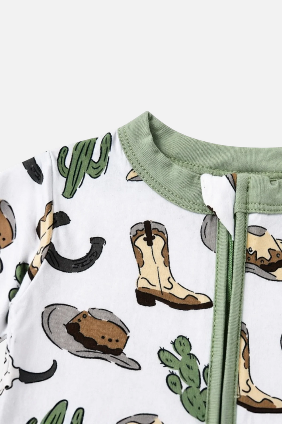 Spearmint Love Cowboy Country 2 Way Zip Romper
