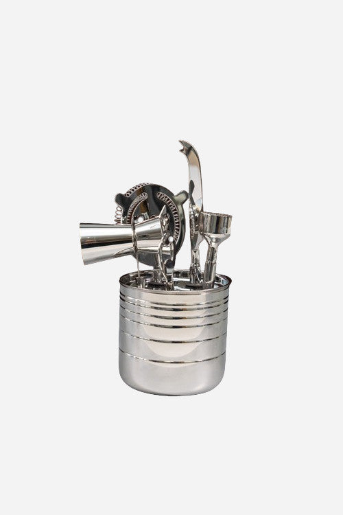 India Handicrafts Stainless Steel Bar Tools with Holder
