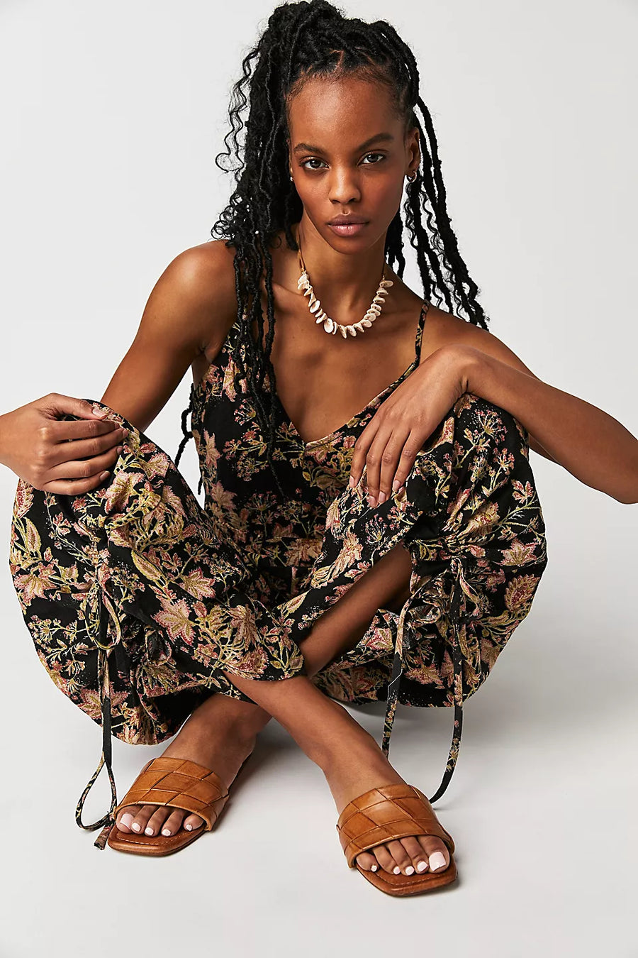 Free People Stand Out Printed One-Piece in Black Combo