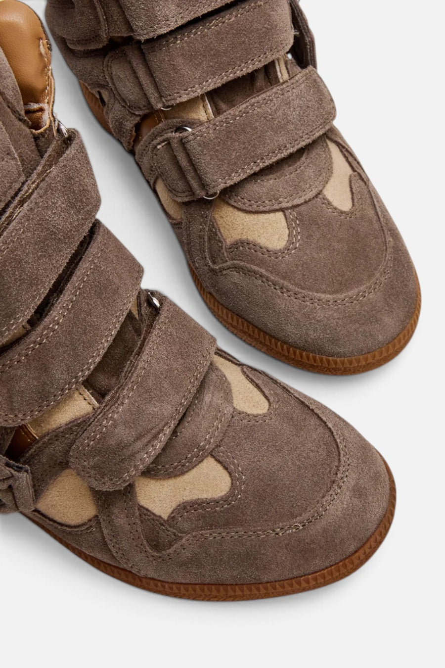 Steve Madden Mavis High-Top Wedge Sneaker in Taupe Suede