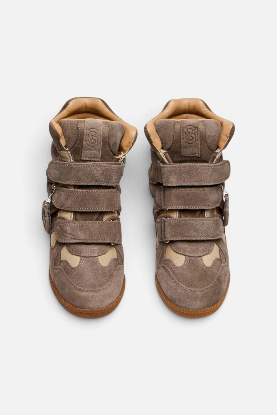 Steve Madden Mavis High-Top Wedge Sneaker in Taupe Suede