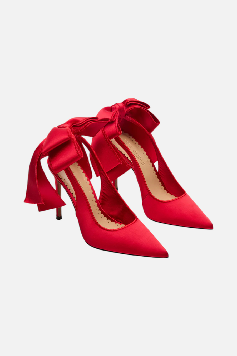 Steve Madden Teacup Heel in Red Satin