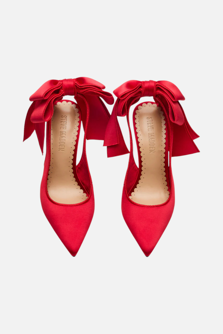 Steve Madden Teacup Heel in Red Satin