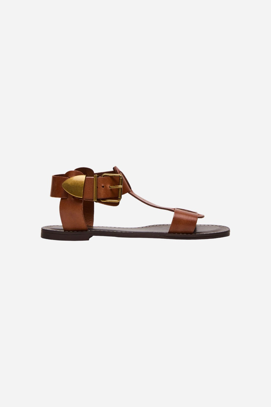 Steve Madden Brazinn Tan Leather Strappy Flat
