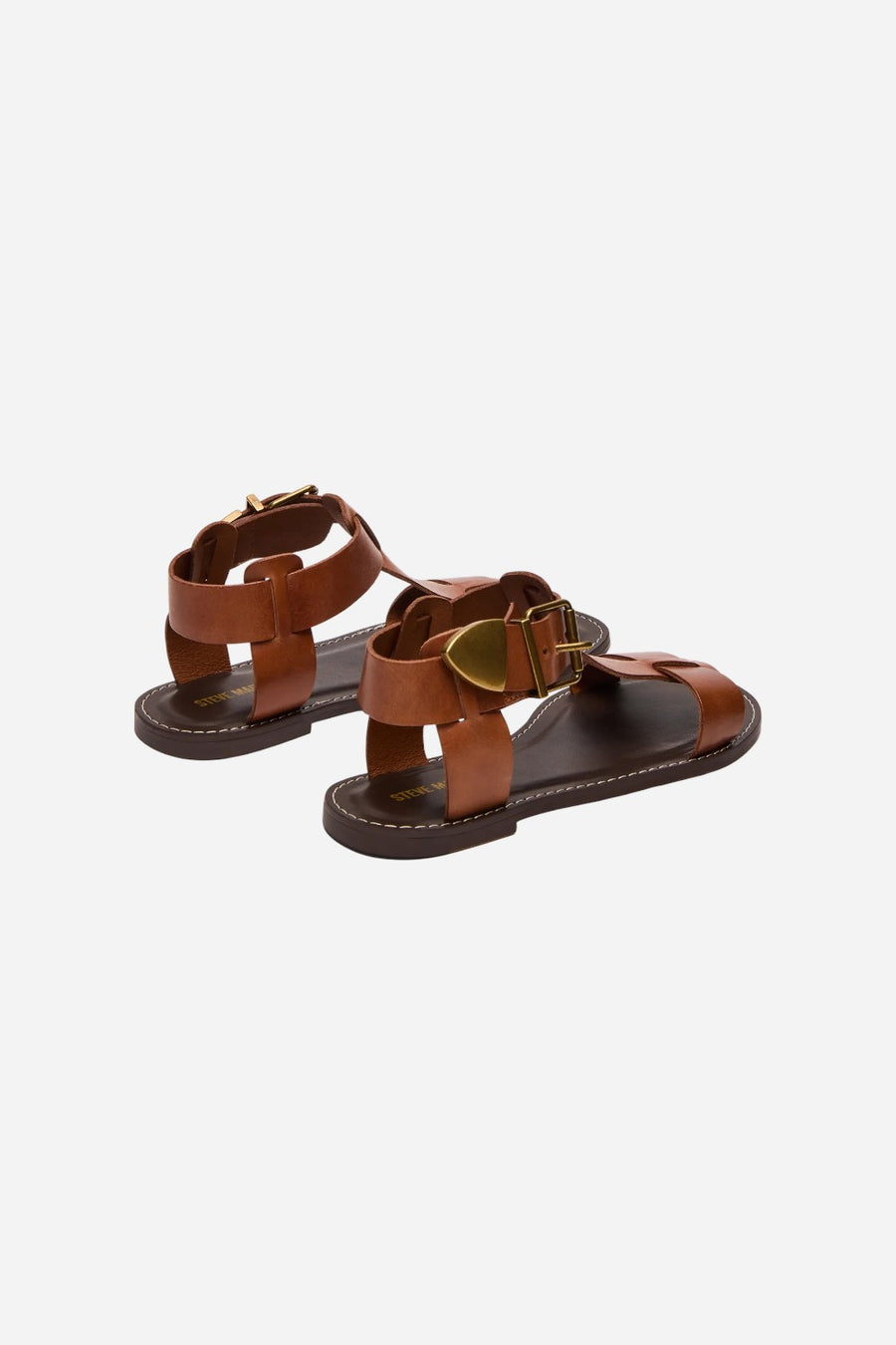 Steve Madden Brazinn Tan Leather Strappy Flat