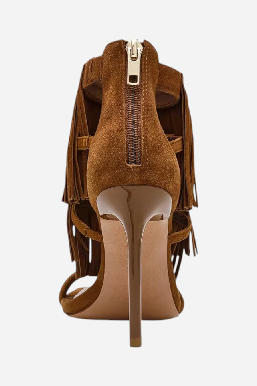 Steve Madden Fringzy Suede Dress Sandal in Chestnut