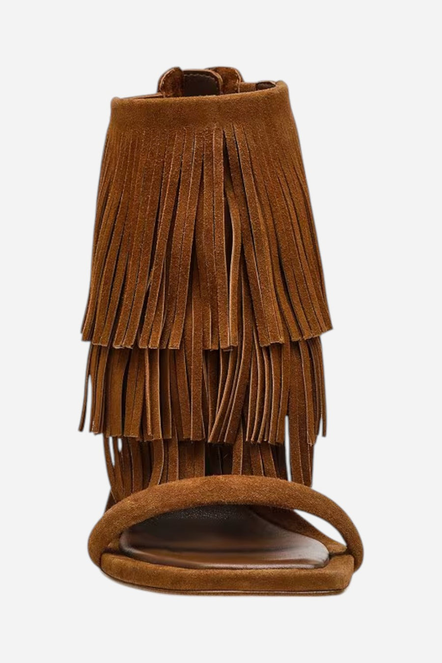 Steve Madden Fringzy Suede Dress Sandal in Chestnut