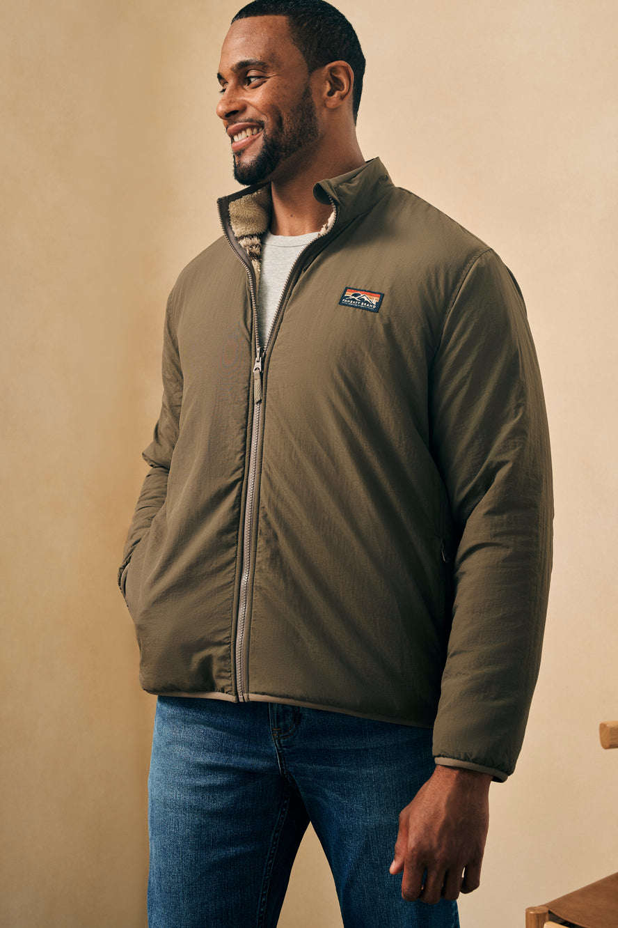 Faherty Steven Paul Judd High Pile Fleece Reversible Jacket in