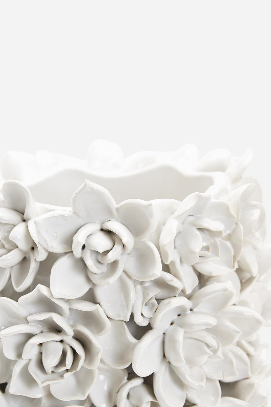 Two's Company Succulents Ceramic Planter/Vase in White