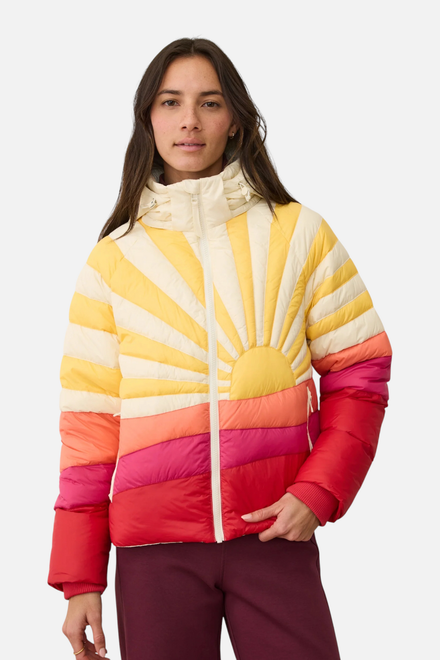 Marine Layer Sunbeam Puffer Jacket in Warm Burst