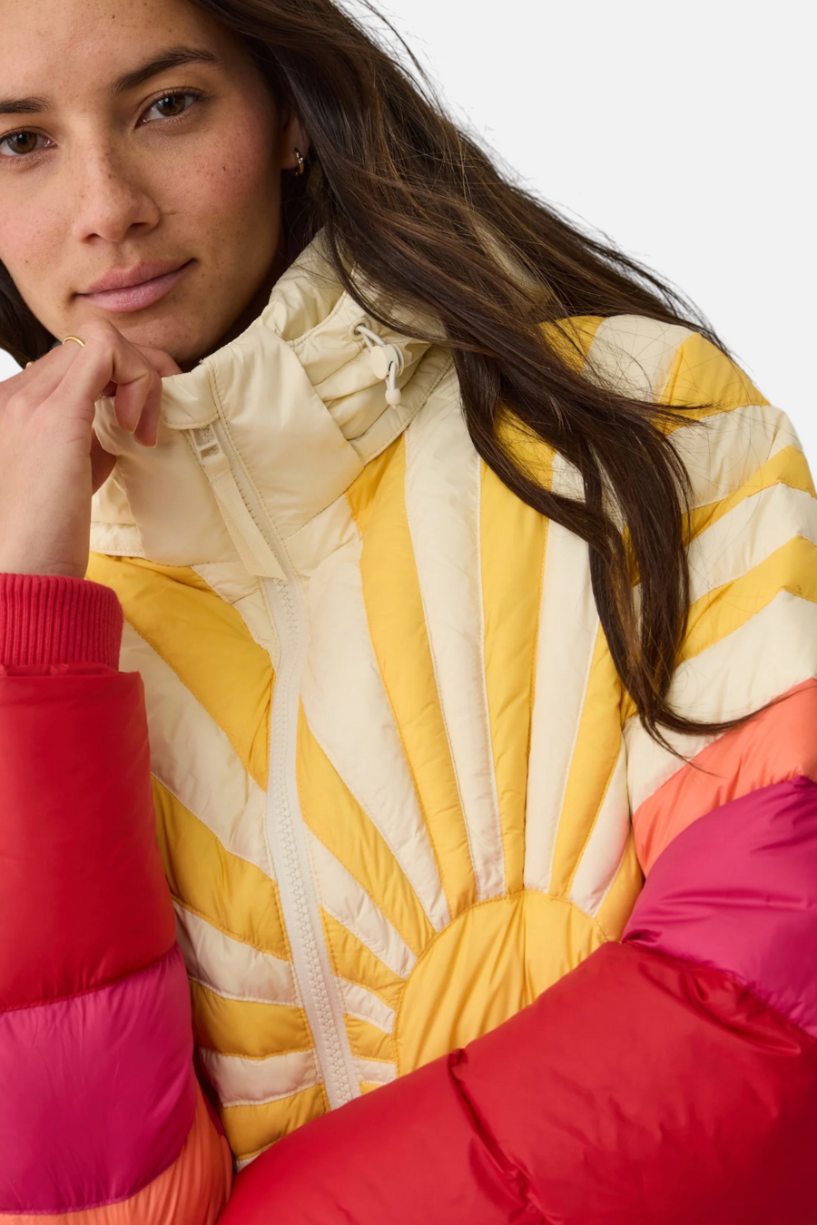 Marine Layer Sunbeam Puffer Jacket in Warm Burst