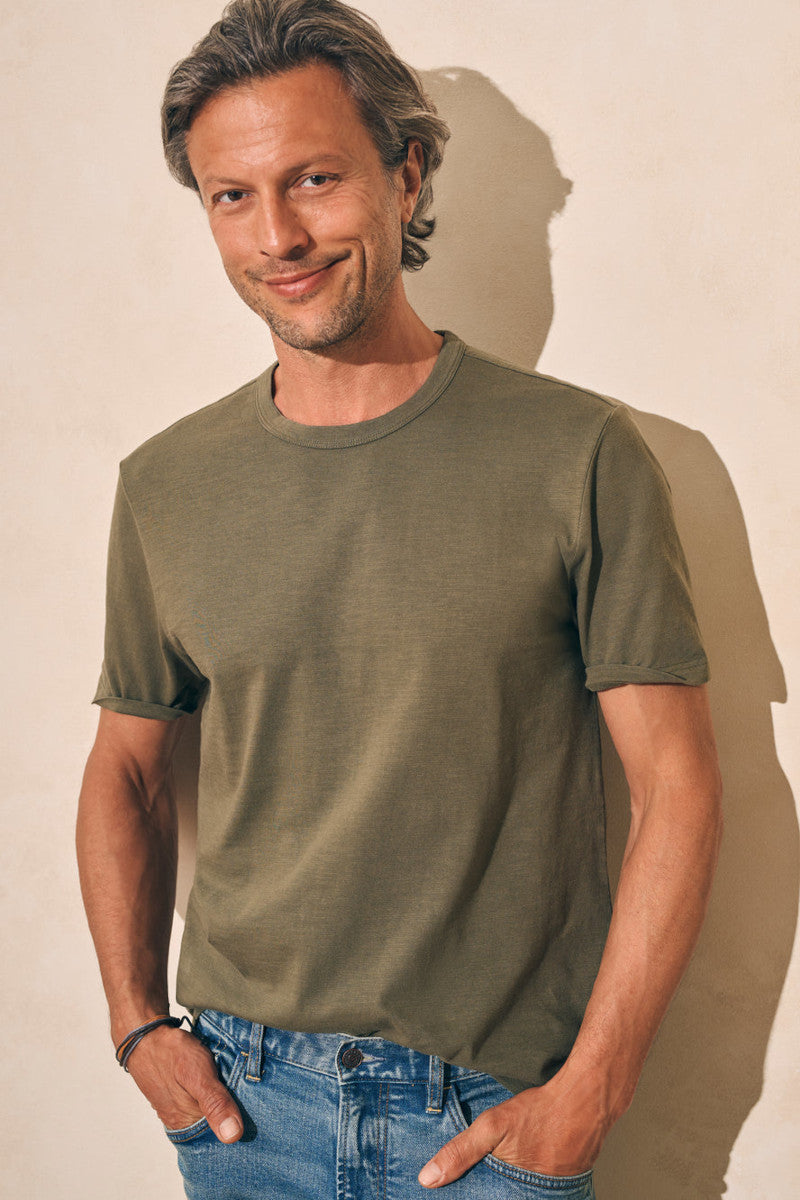 Faherty Sunwashed Tee in Olive