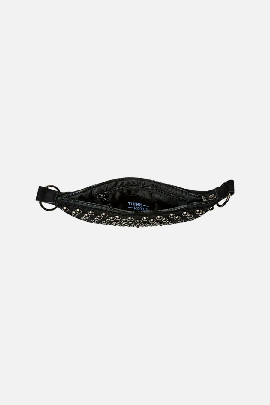 Think Royln Superstar Black Handbag with Silver Studs