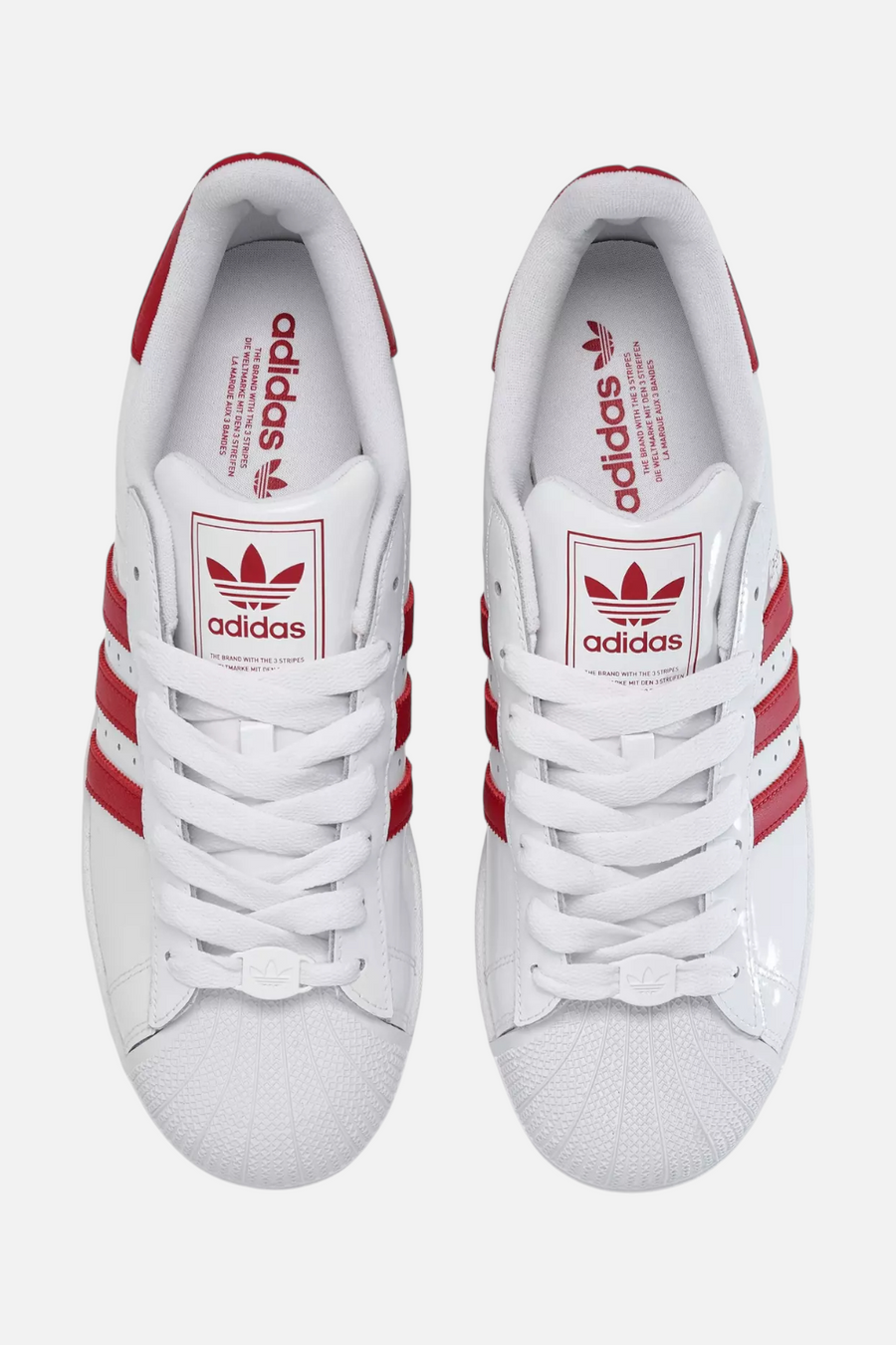 Men's Adidas Superstar II Patent Leather Sneakers in Victory Red