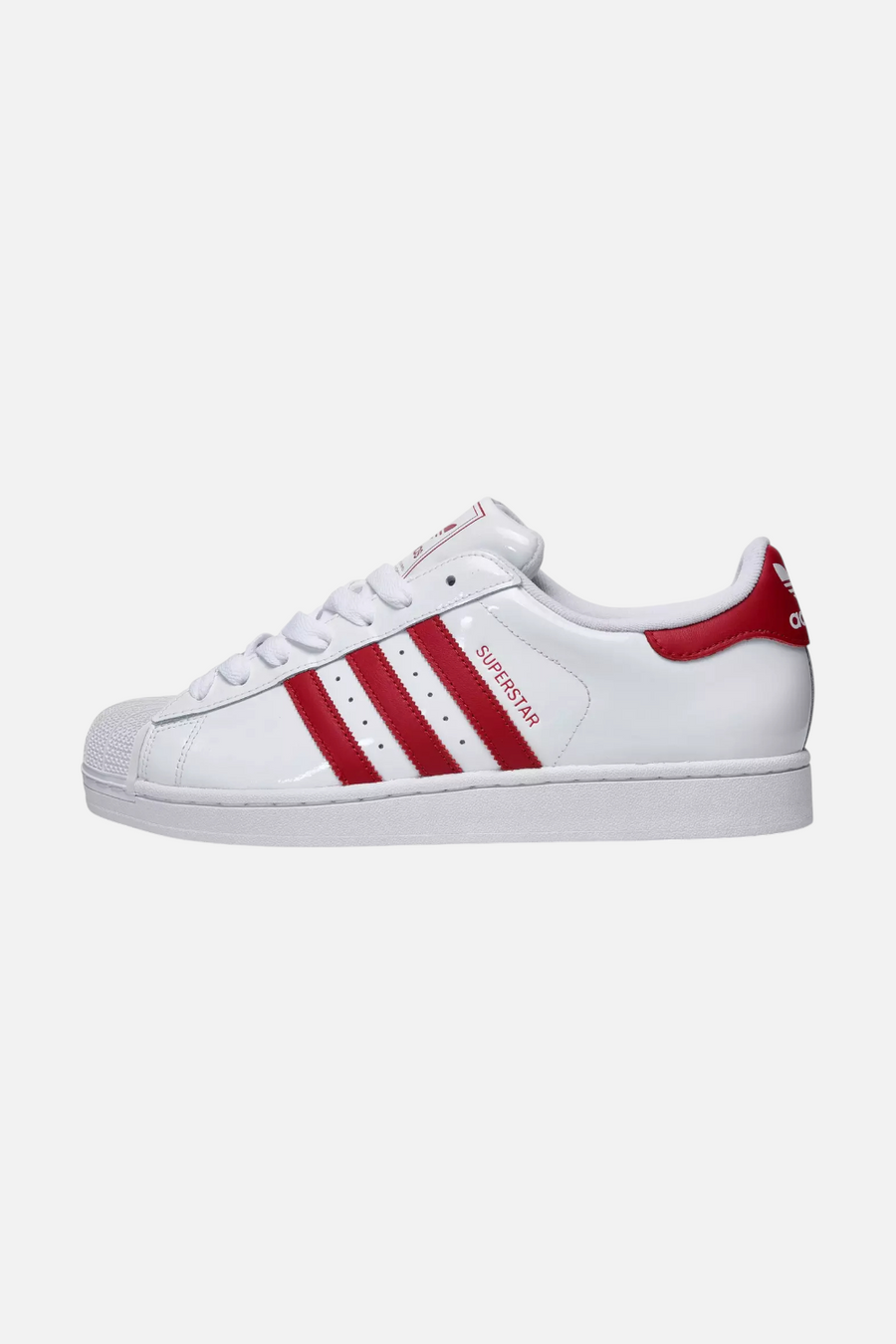Men's Adidas Superstar II Patent Leather Sneakers in Victory Red