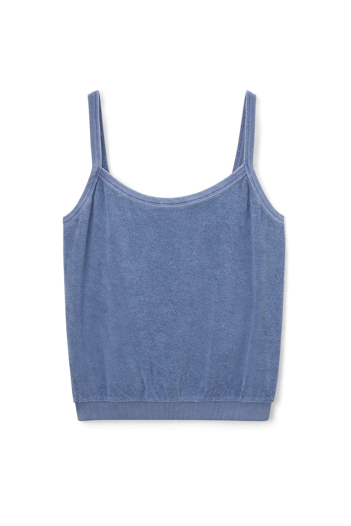 Perfect White Tee Marley Loop Terry Tank in Sailor Blue