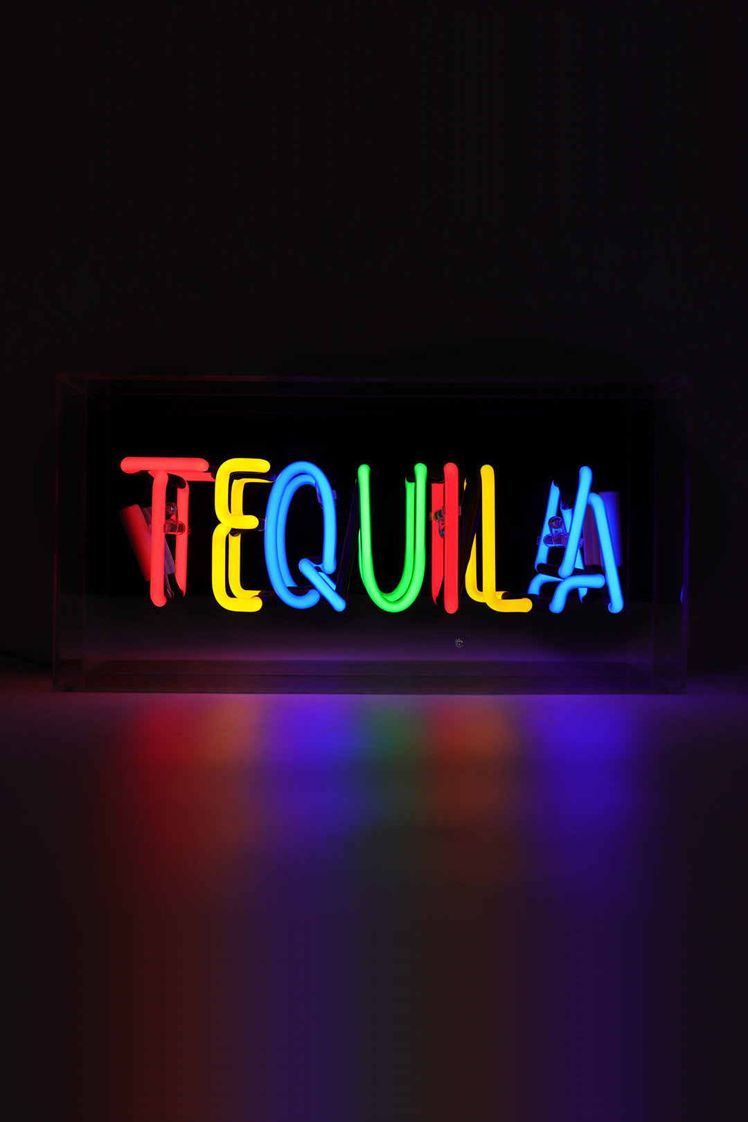 Locomocean Tequila Acrylic Box Neon Sign Chrome 1314