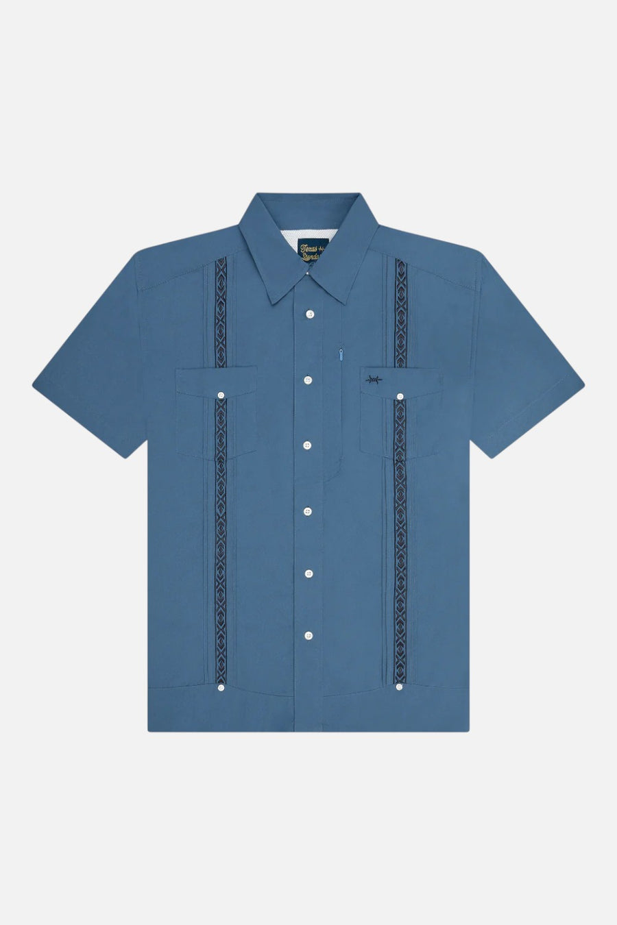 Texas Standard Guayabera Libre Short Sleeve Shirt in Frio Blue