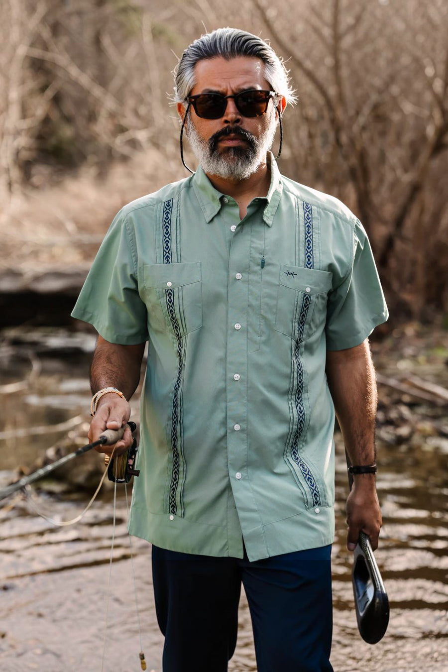 Texas Standard Guayabera Libre Short Sleeve Shirt in Marea