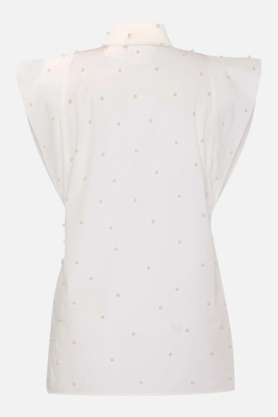 Theo The Label Astraea Pearl Embellished Shirt in White