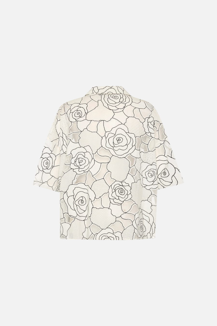 Theo the Label Ourania Oversized Drape Shirt in Ivory and Black
