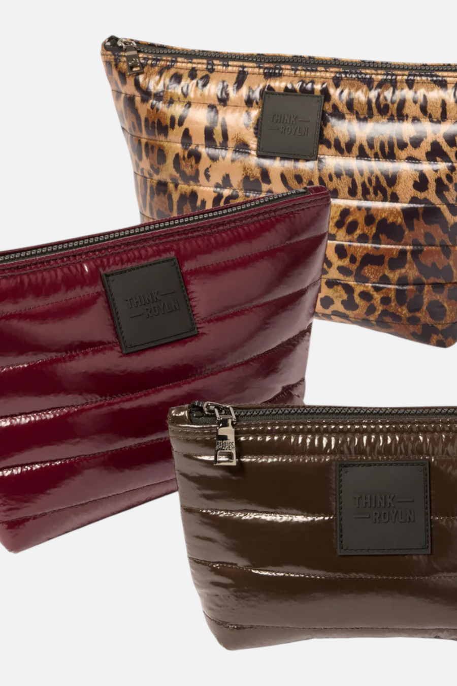 Think Royln Travel Trio in Leopard, Burgandy, & Coco