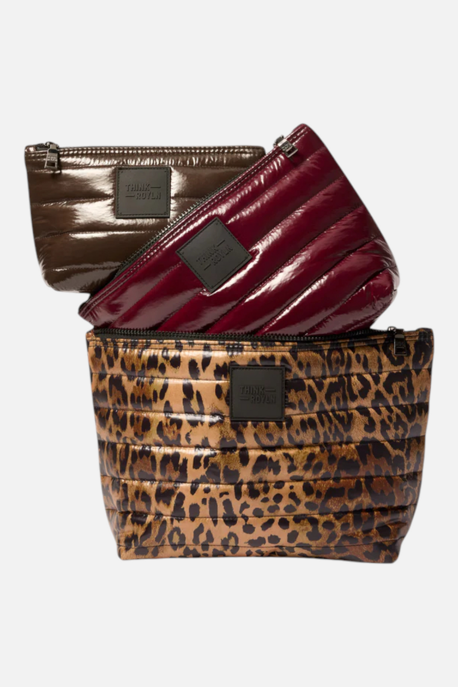 Think Royln Travel Trio in Leopard, Burgandy, & Coco