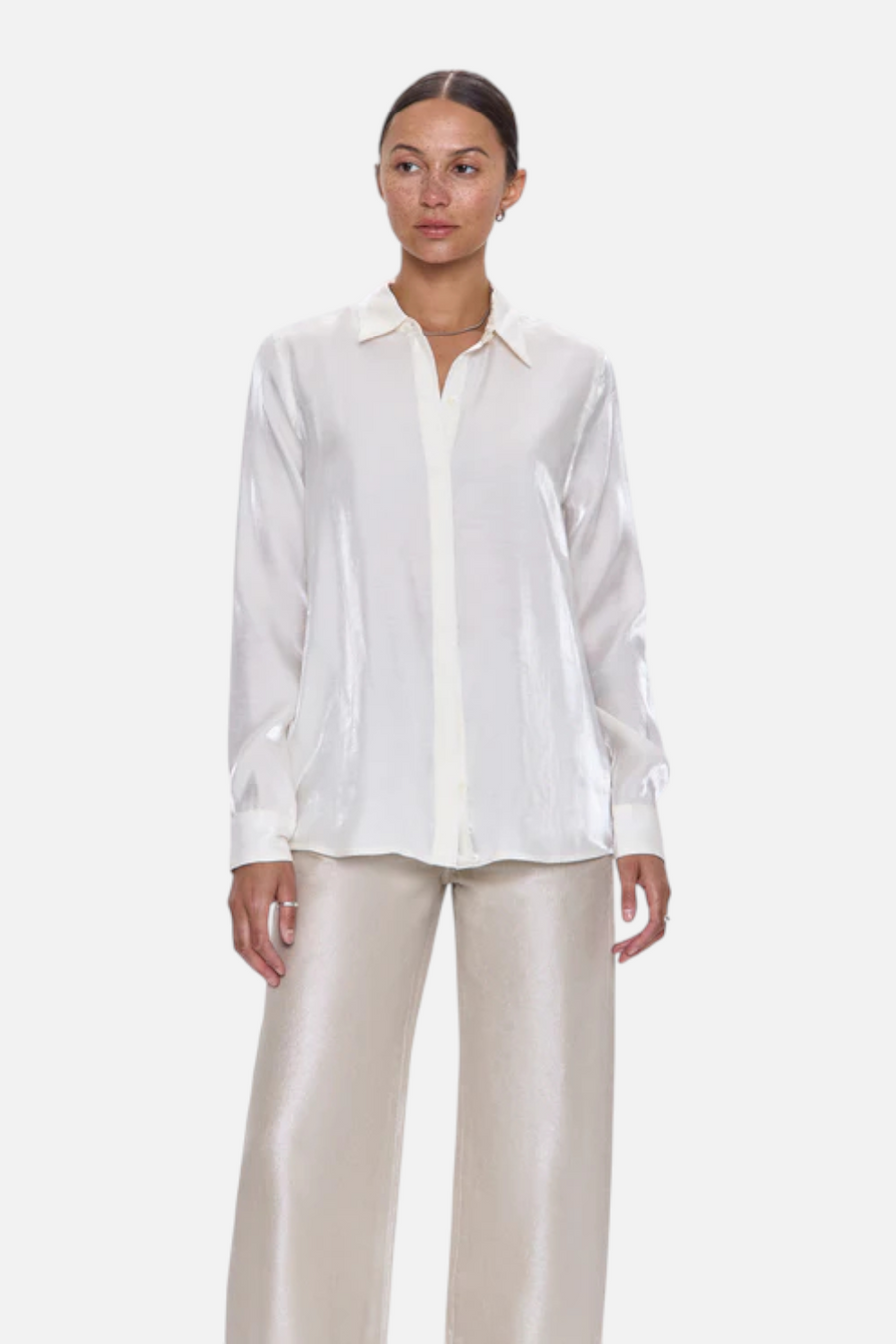 Pistola Tilda Long Sleeve Button Up in Ecru