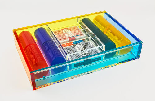 Tizo Lucite Acrylic Poker Set Multi Color