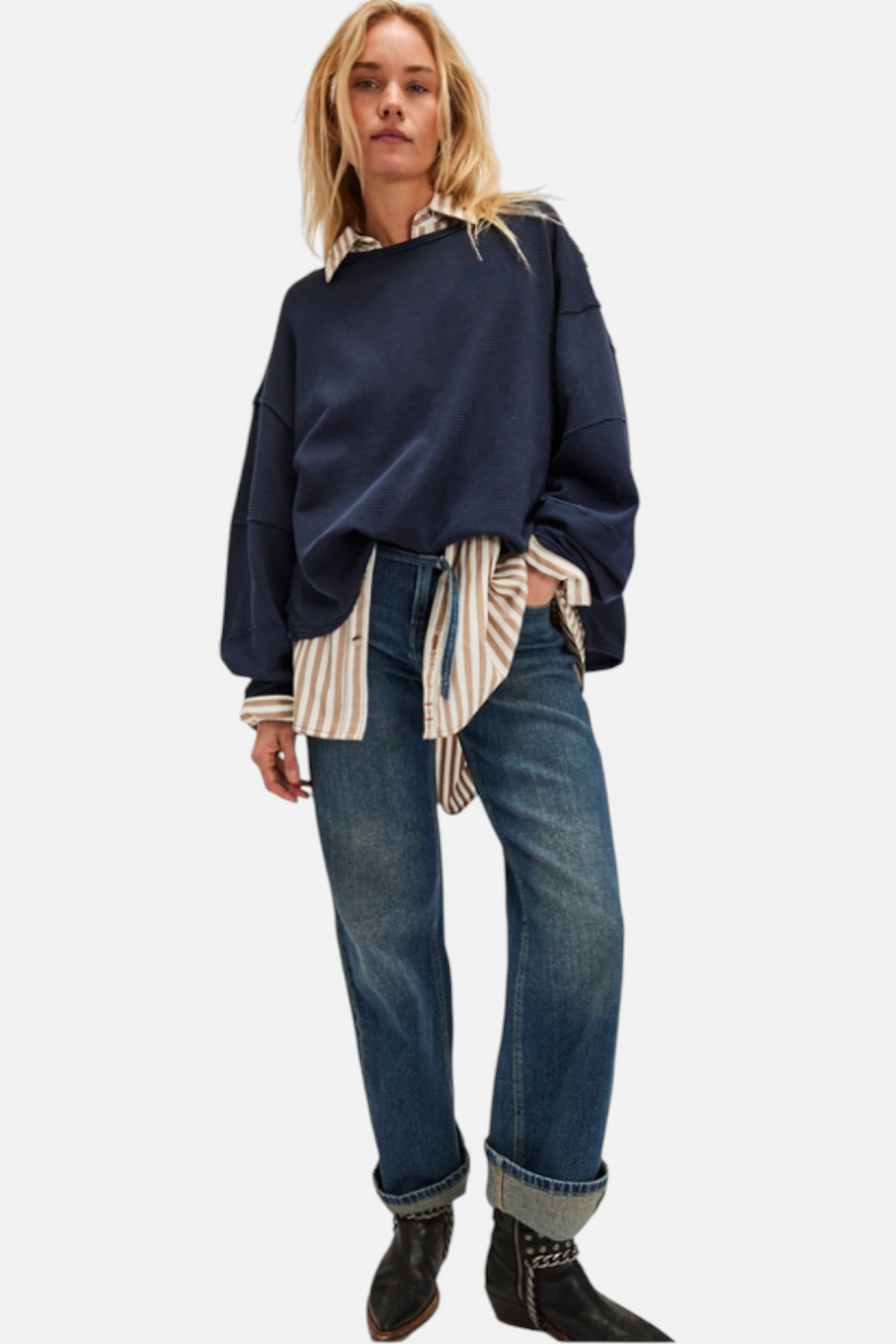 Free People Total Eclipse Tee in Deeper Iris