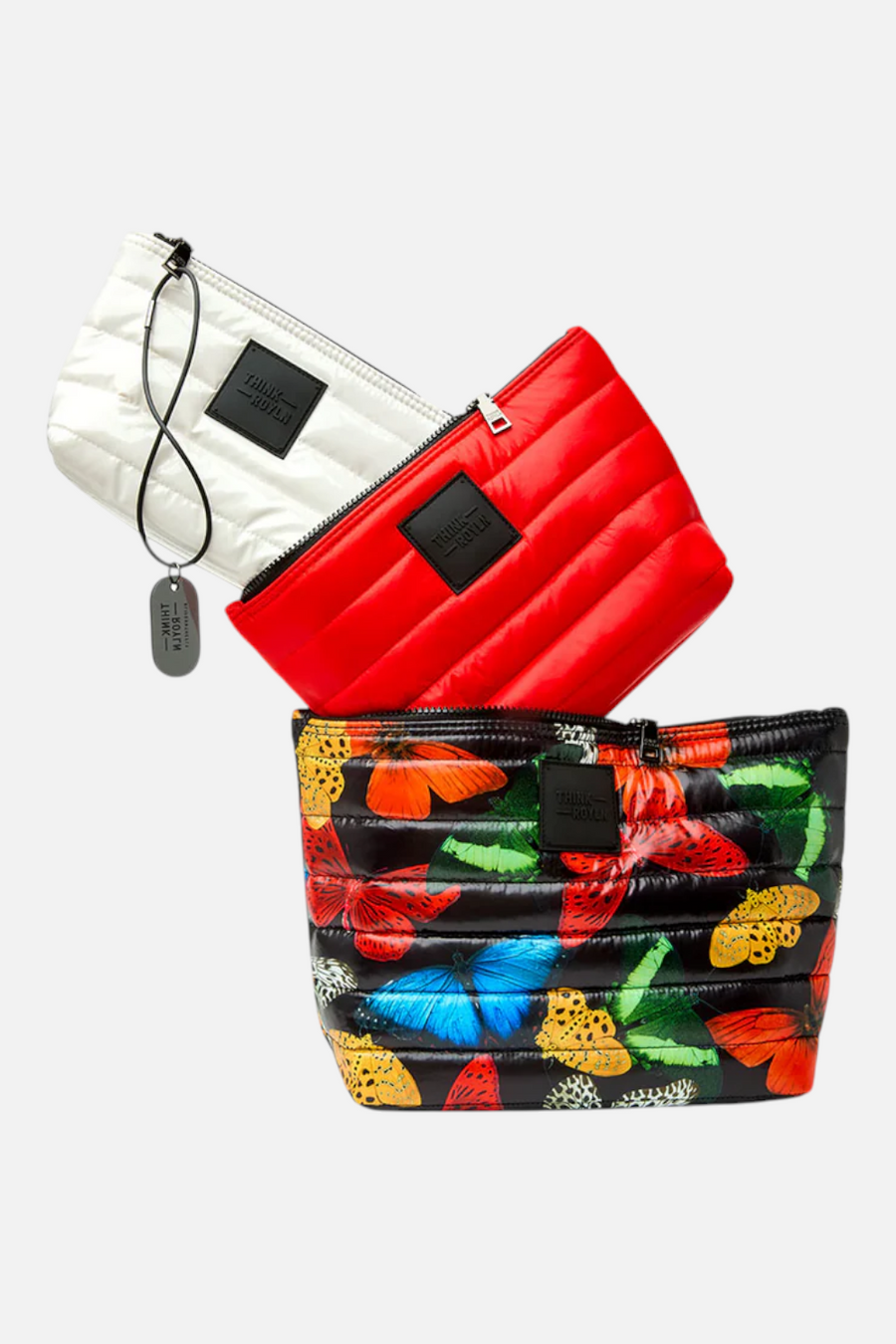Travel Trio Organizational Pouches in Butterfly, Glossy Poppy, and Ivory
