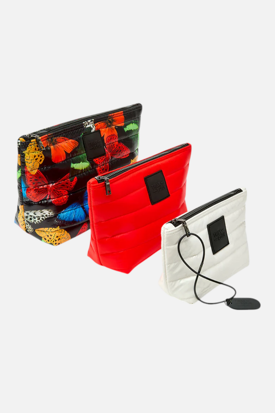 Travel Trio Organizational Pouches in Butterfly, Glossy Poppy, and Ivory