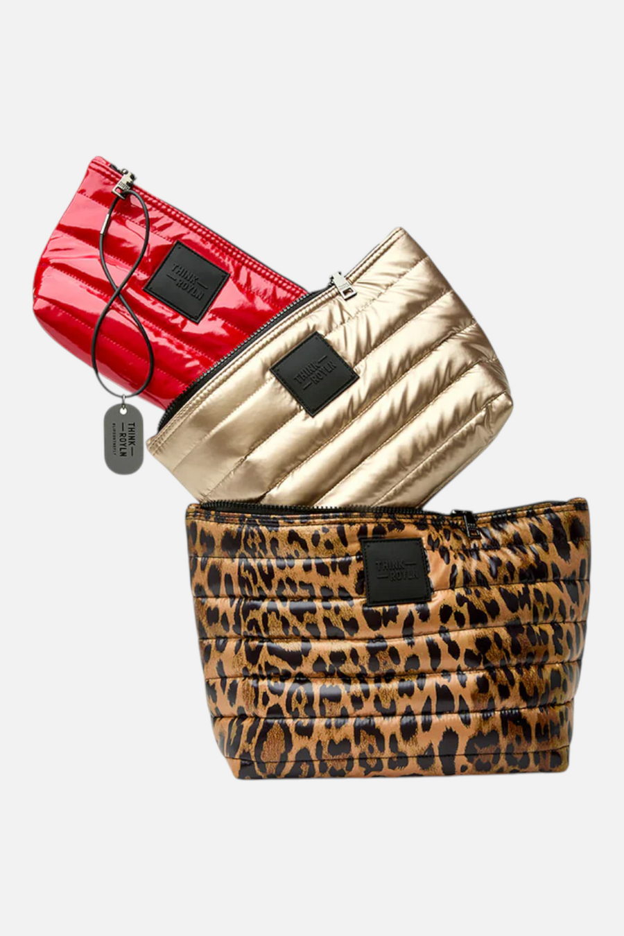 Travel Trio Organizational Pouches in Leopard, Cashmere, and Lipstick