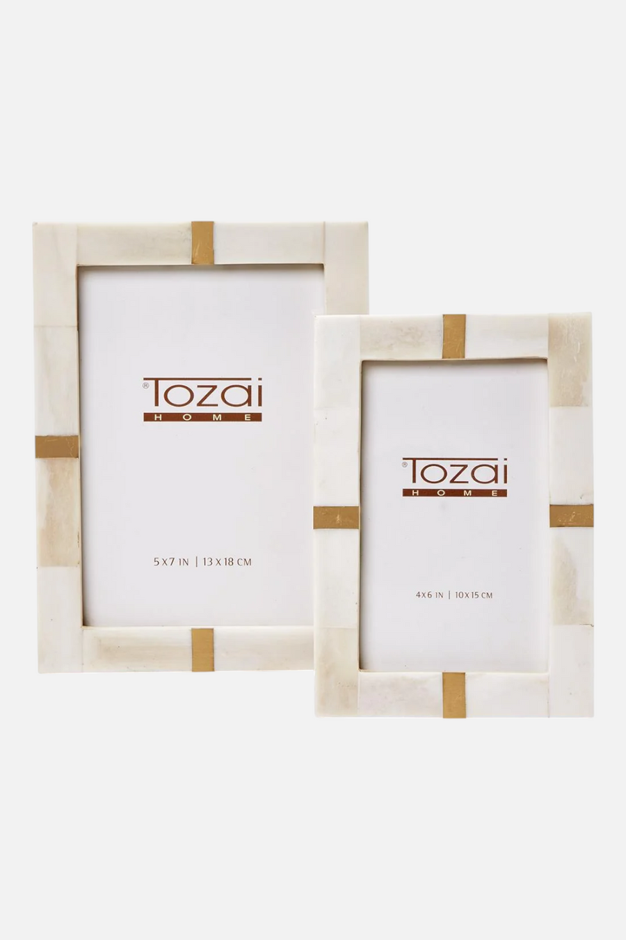 Two's Company Bone & Brass Photo Frame, 2 Sizes
