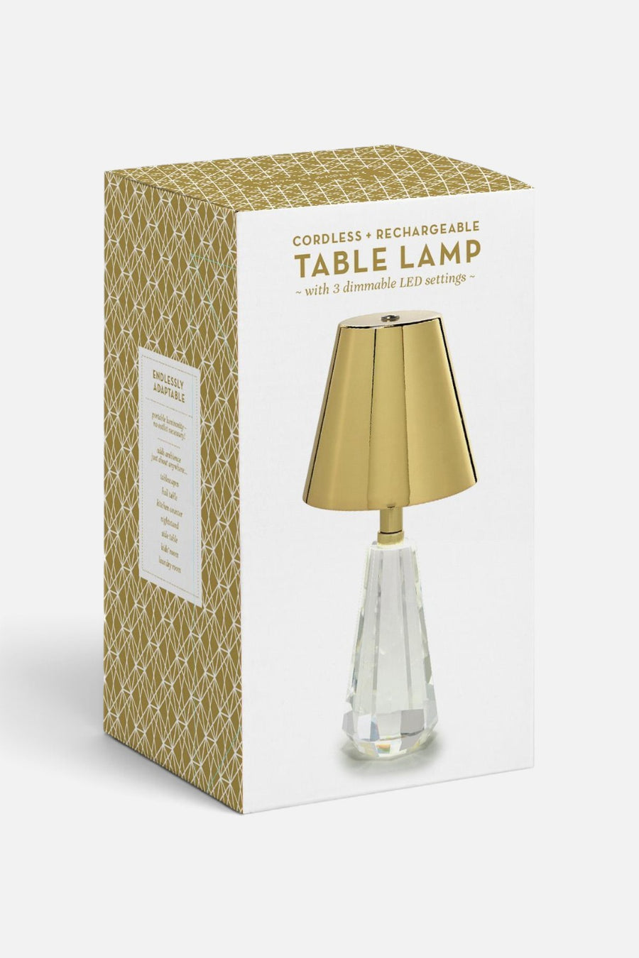 Two's Company Gold Crystal Cordless Lamp