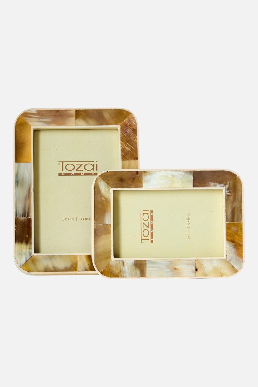 Two's Company Natural Horn Photo Frame, 5X7