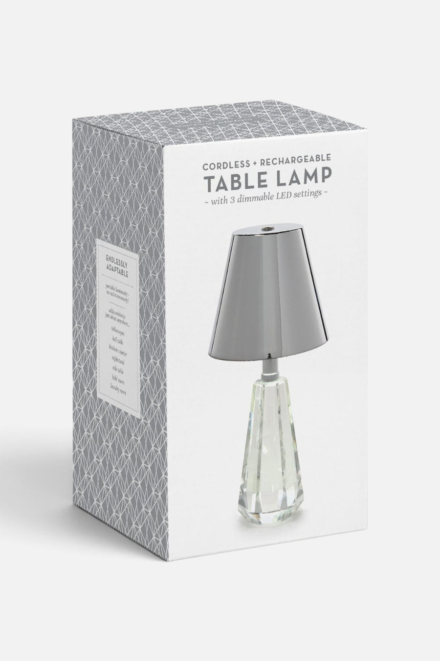 Two's Company Silver Crystal Cordless Lamp