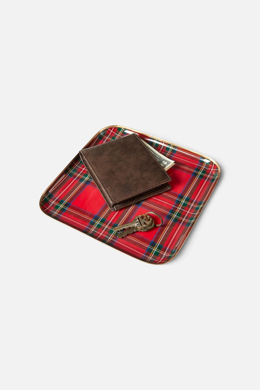 Two's Company Tartan Metal Tray