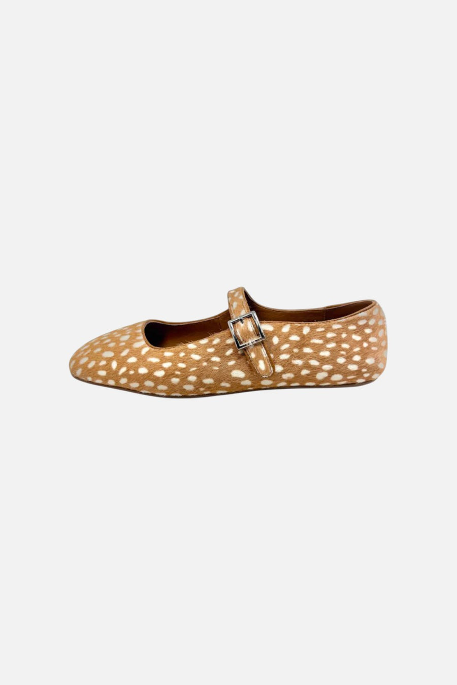 Jeffrey Campbell Elise-2F Mary Jane Flat in Beige Brown