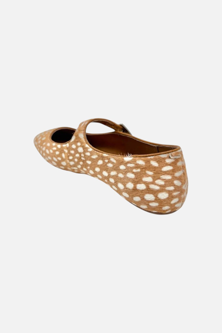 Jeffrey Campbell Elise-2F Mary Jane Flat in Beige Brown