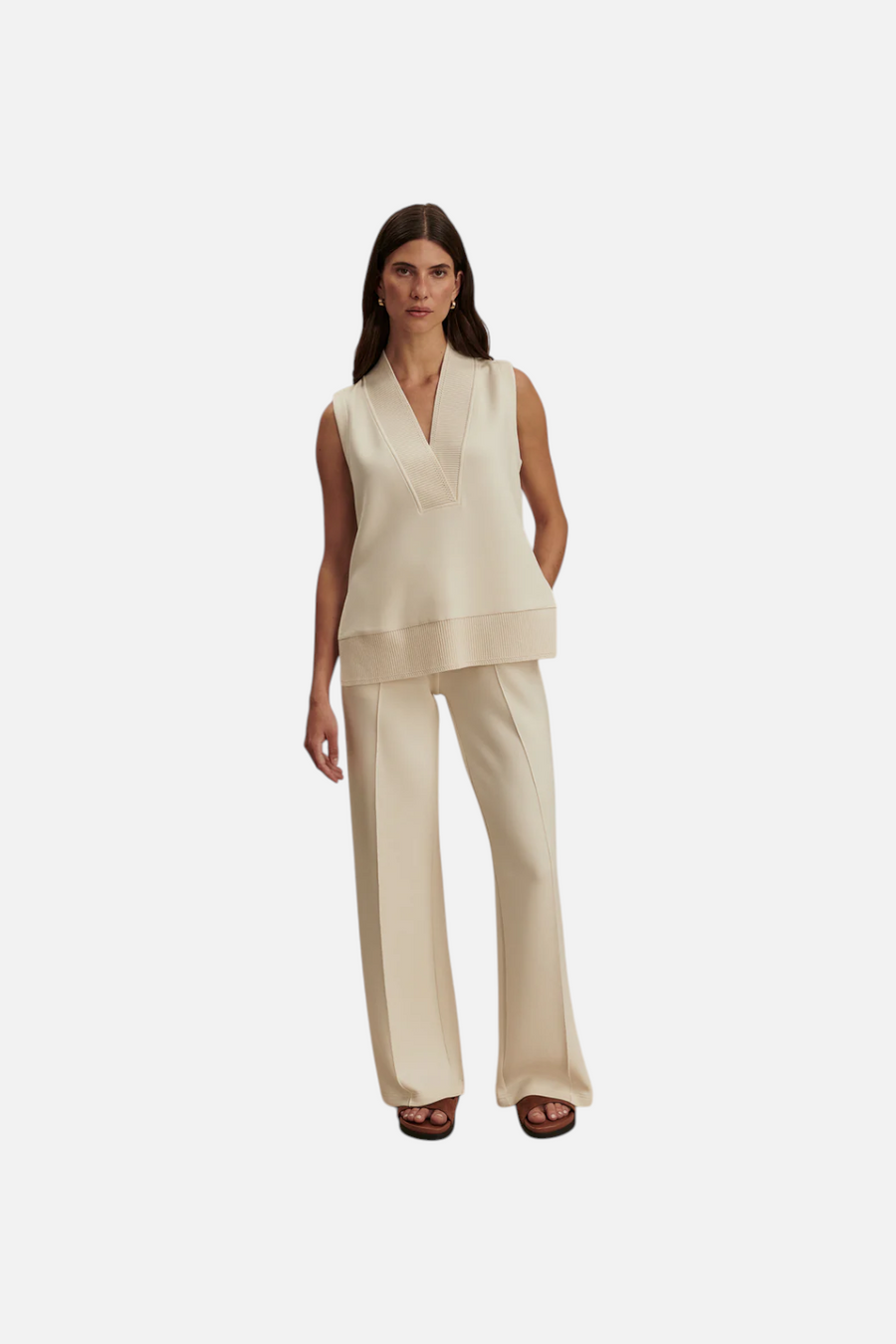 Varley Freida V Neck Tank in Pristine