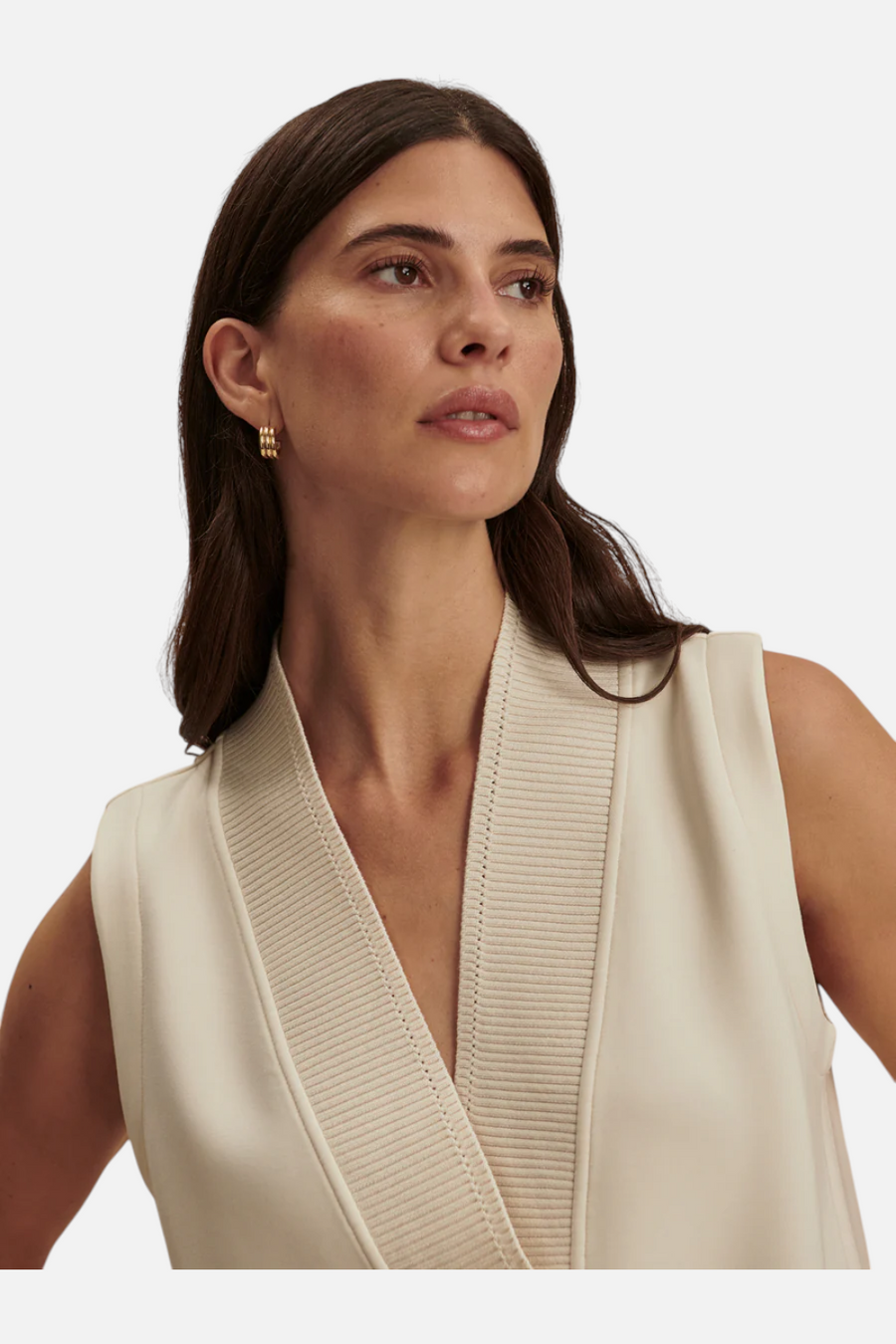 Varley Freida V Neck Tank in Pristine