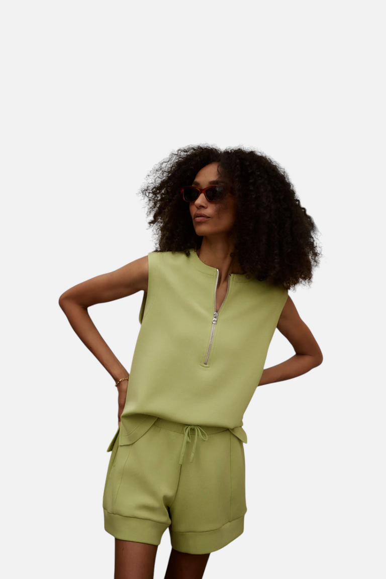 Varley Simmons Half-Zip Tank in Fern – CHROME
