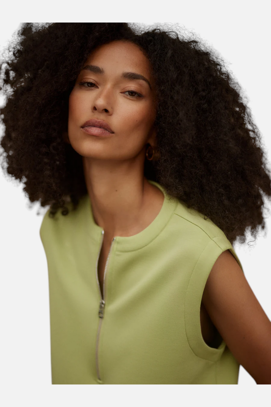 Varley Simmons Half-Zip Tank in Fern