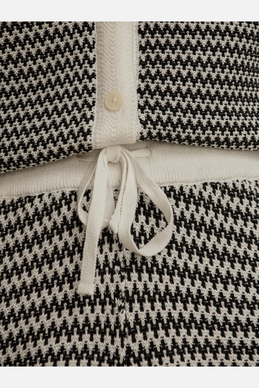 Varley Villiers Knit Shorts in Snow and Black